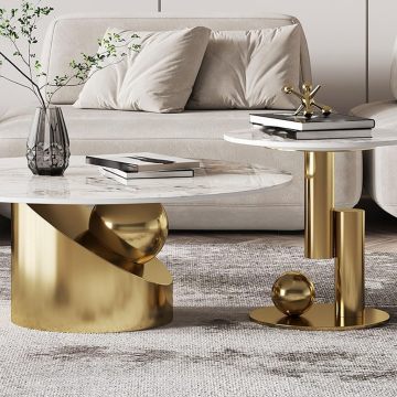ユニークなデザインのモダンなセラミックコーヒーテーブル
