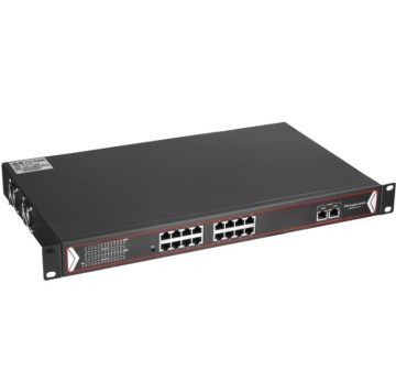 Gigabit 16 Port POE Network Switch with 2 Port 1000M Uplink
