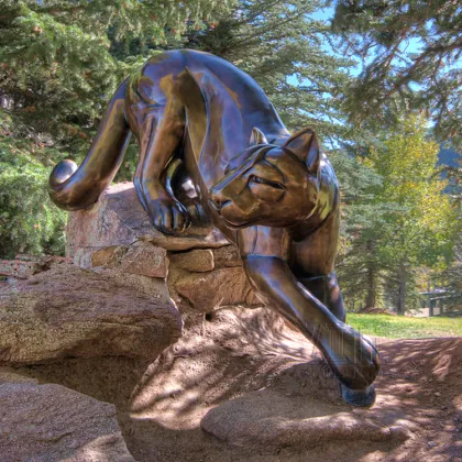 Custom bronze tiger down the mountain sculpture