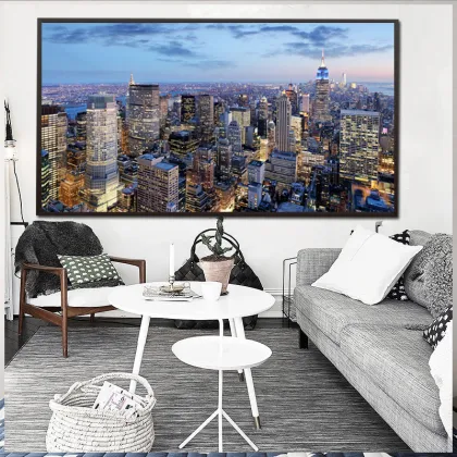 New York City At Night View Canvas Prints