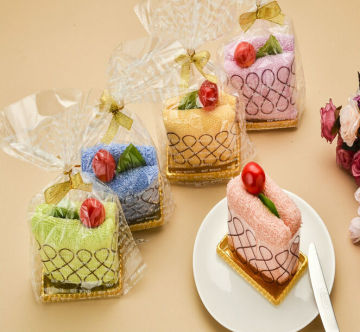 100%cotton terry christmas gift Cake towel in different colors