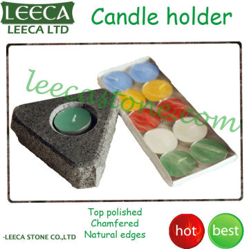 Natural stone candelabra candle jars