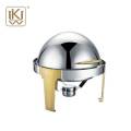 Luxury golden leg roll top buffet food warmer