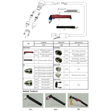 Advanced Technology Air Plasma Cutter Cutting Torch P80