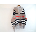 Grey Striped Knit Sweater Sweater