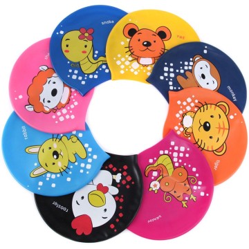 Cute Cartoon Animal Children's Pool Swimming Caps with Custom Logo