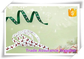 Custom colorful printed merry christmas ribbon