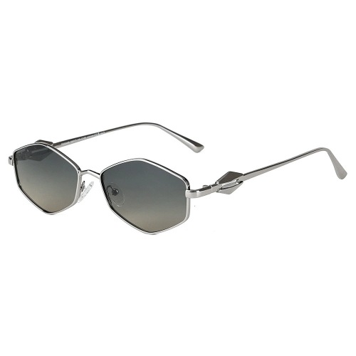 Unisex Geometric Hexagon TAC Polarized Metal Sunglasses