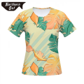 Camisas florais havaianas OEM camisa de praia causal personalizada para mulheres