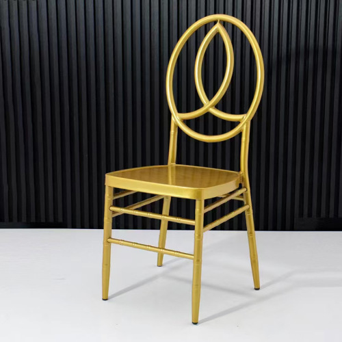 Gold Metal Wedding Events Stacking Banquet Chairs