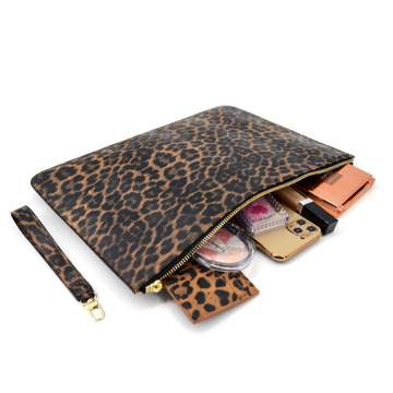 Women Custom Logo Leopard Evening Pouch Handbag