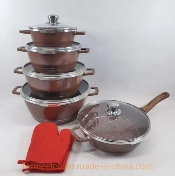 Maifan Stone Casserole 12PCS Cookware Set Aluminum Granite Set Fry Pan Casserole