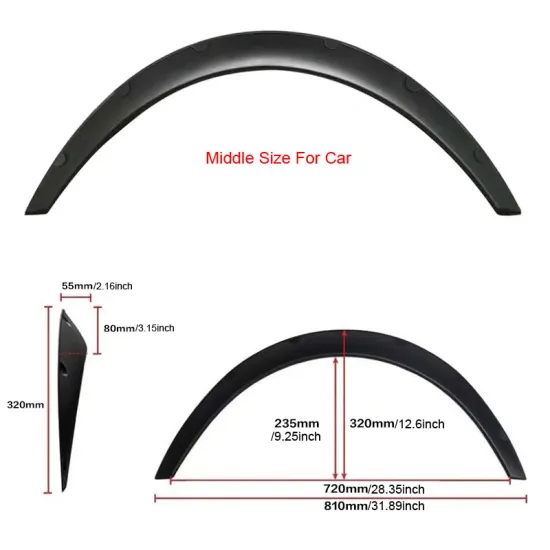 Gloss Black Carbon Fiber Fender Flares - Universal Fit for All Sedan & SUV