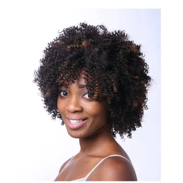 wholesale heat resistant cheap short afro kinky curly wigs synthetic hair wigs for black women