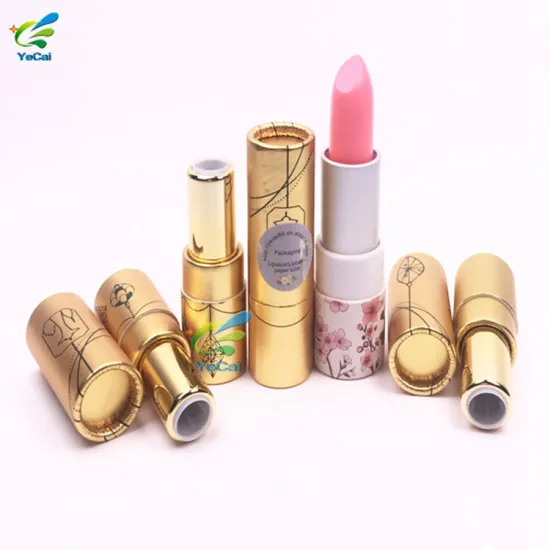 Free sample bronzing process lipstick box cosmetic paper lipstick tube for packaging