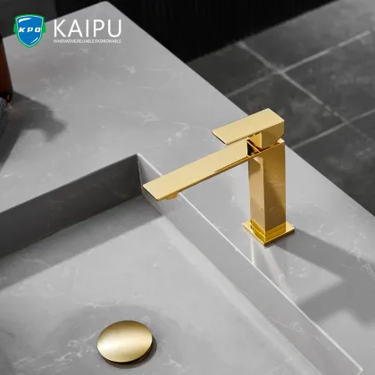 Gold bathroom faucet single hole
