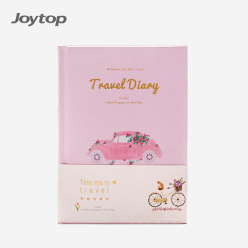 Ownday 101101 Custom Gold Foil Stamping Pink Hardcover Travel Diary Notebook