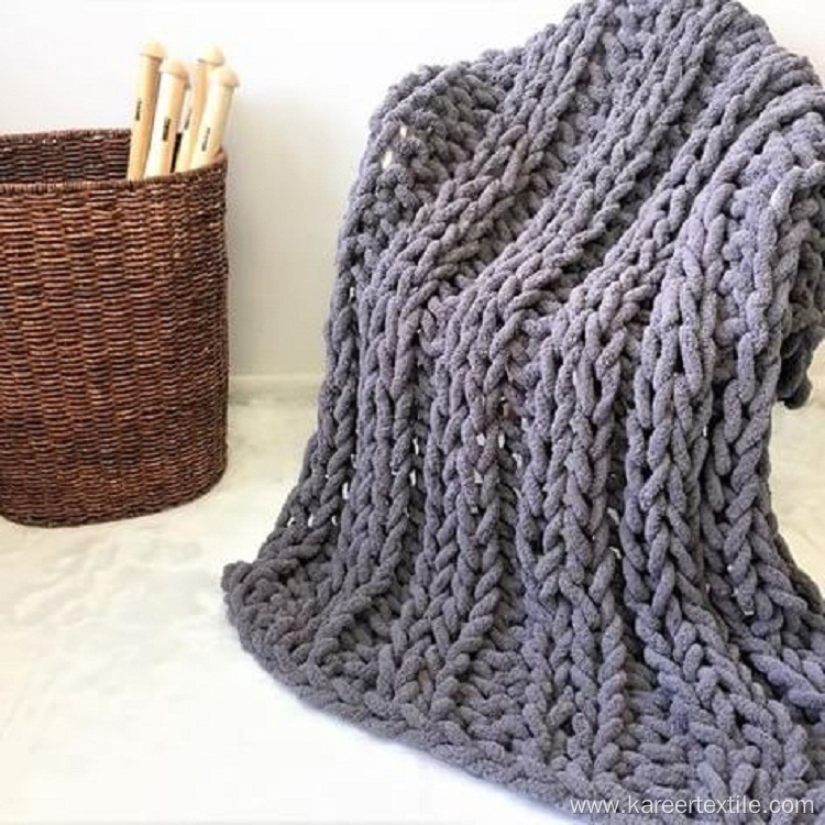 New handmade thick super soft chenille chunkythrow blanket