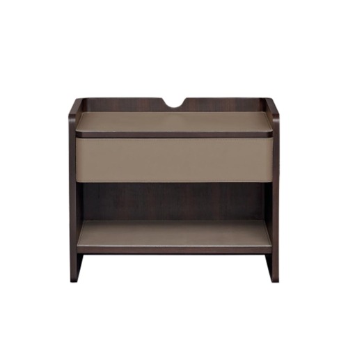 New Available Modern Leather Wood Hotel Bedroom Nightstand Side Tables For Bed Rooms