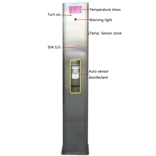 Máquina de medición y desinfección de la temperatura corporal.