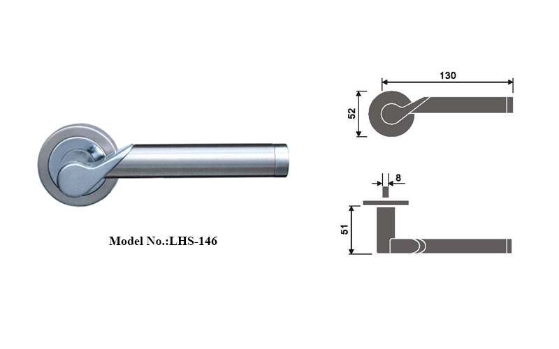 Stylish Modern Door Lever Handle Sets on Rose