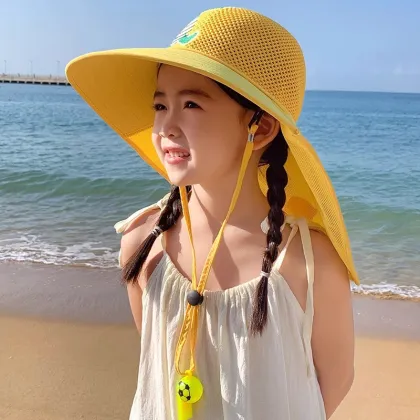 Big Brim Kids Bucket Hat Sun Fishing Cap