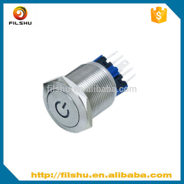 Character Illuminated 22mm resetable push button switch