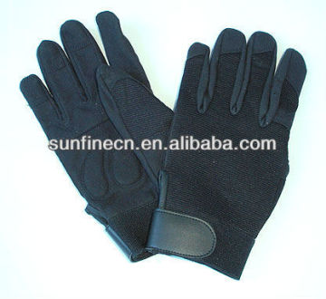 high quality and newly fashionable design black mechanic gloves with synthetic leather, keep warm