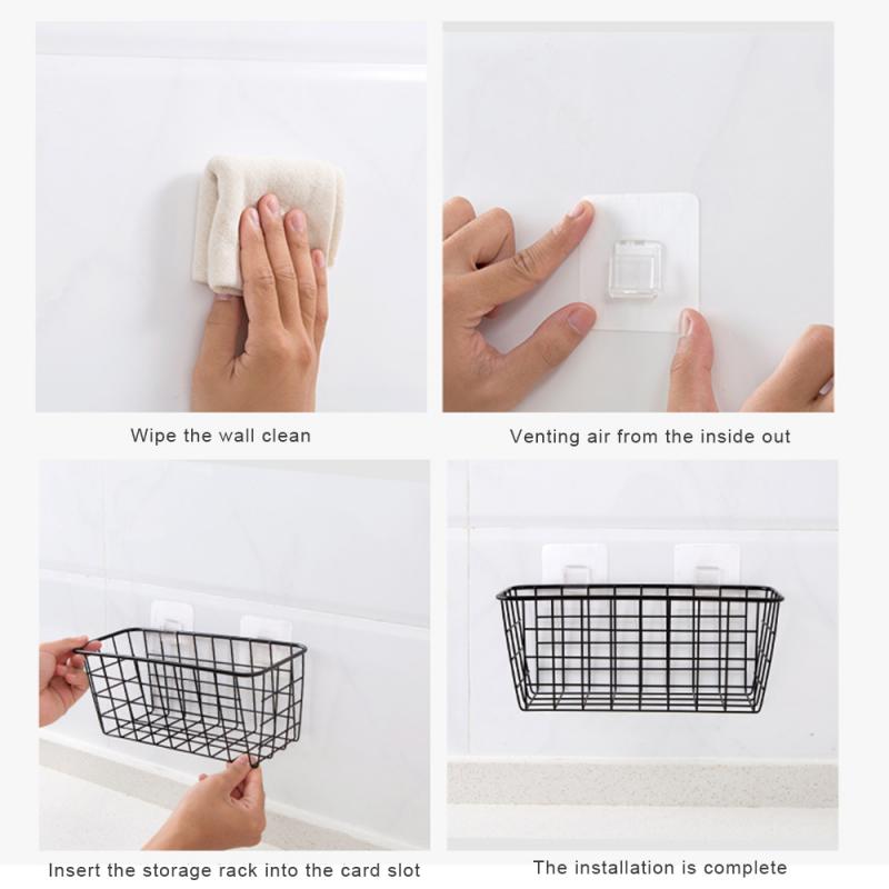 Kitchen Organizer Iron Hanging Under Cupboard Iron Storage Shelf Mesh Basket Desk Cable Management Tray Organizer Shelf Hot Sale