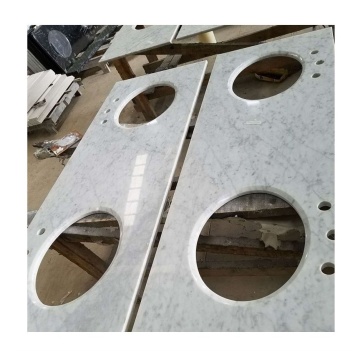 Carrara Marble Vanity Tops with Porcelain Sinks