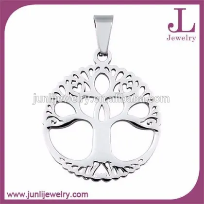 Silver Stainless steel 3D Tree Of Life Pendant