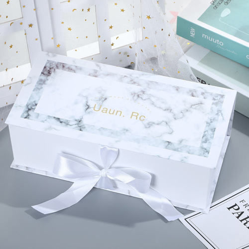 Custom Magnetic Folding Gift Box With Ribbon Closure