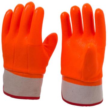 Guanti rivestiti in PVC antifreddo arancione fluorescente