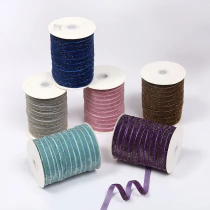 Nylon Eco-Friendly Silk Velvet Ribbon with Custom Printing and Logo