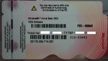 Windows Product Key Sticker For Oem Windows 7 Pro 64 Bit