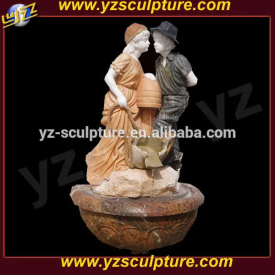 outdoor decoration hand carved marble fountain with lovely child