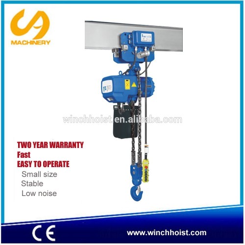1 t electric hoist with hook suspension QNS01-02D