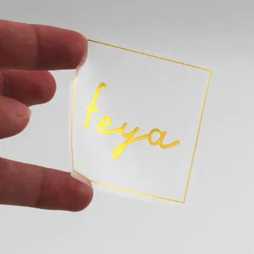 Transparent Clear Vinyl Sticker Label Design Logo