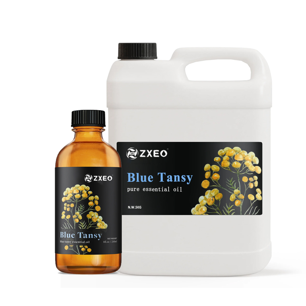Azul azul orgánico Tansy Oilsgolden Flores amarillas personalizadas