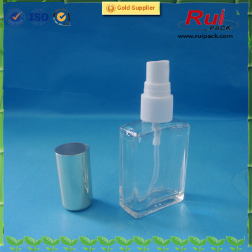 Hot quality glass perfume bottle with plastic sprayer