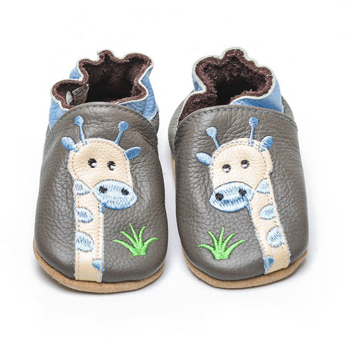 Sapatos de couro macio girafa para bebês