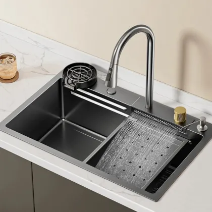 Stainless Steel Workstation Smart Waterfall Kitchen Sink