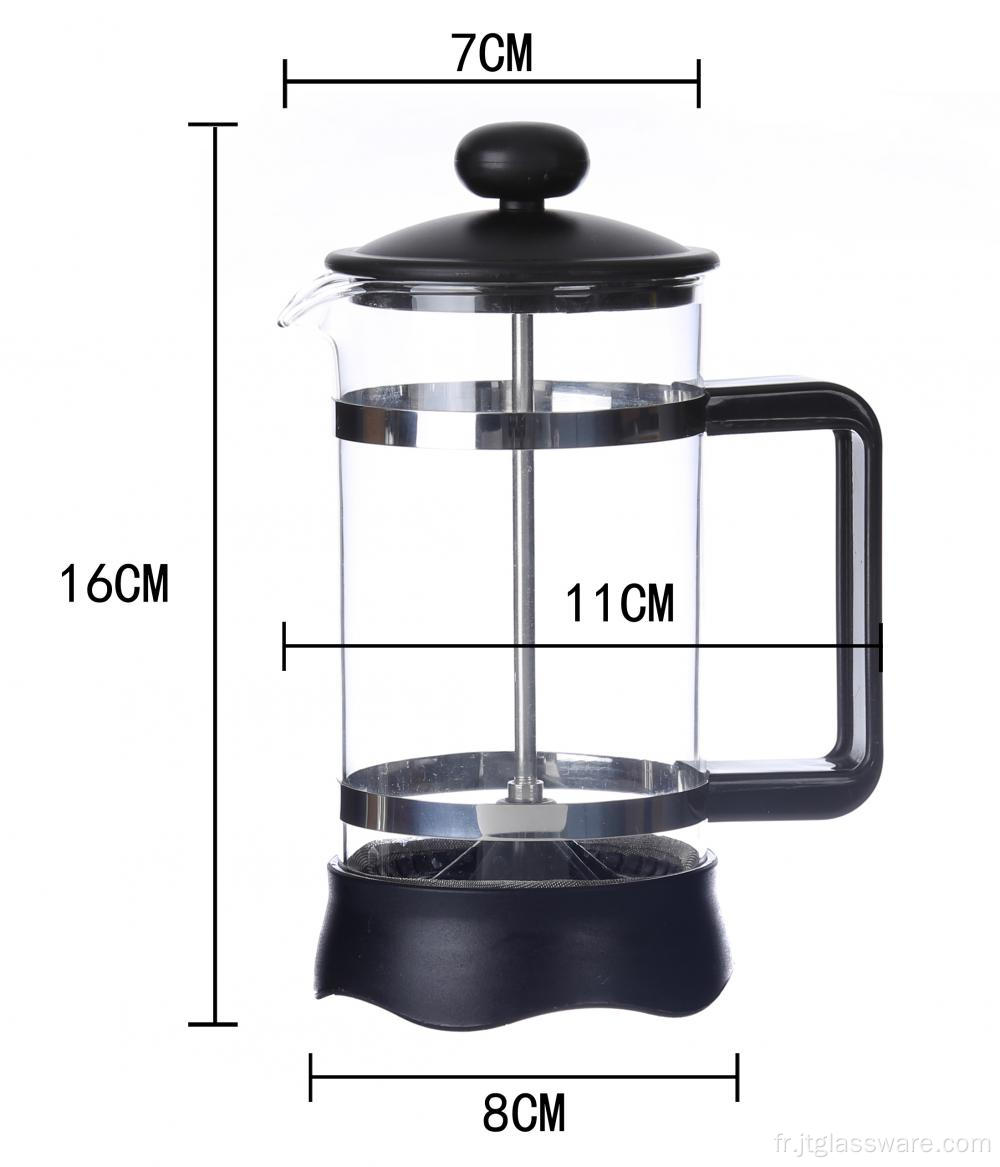 Cafetière à pression française en borosilicate résistant à la chaleur