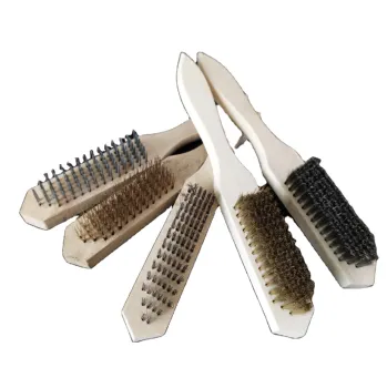 Wholesale Industrial Wooden Handle Brass Steel Wire Brush with Long Handle