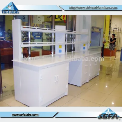 Laboratory table lab furniture floor mounted PP lab work bench with lab chemical reagents