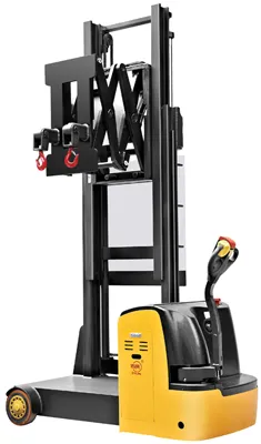 Electric Narrow Aisle Stacker With Crane 
