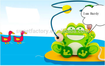 Wooden Frog Beaded Toys