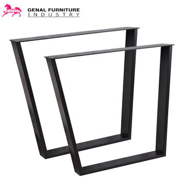 Modern Industrial Black Coffee Table Bases with Trapezoid Metal Legs