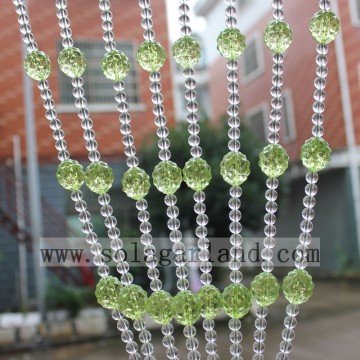 Cortina de cuentas de cristal de sala de estar elegante verde agua