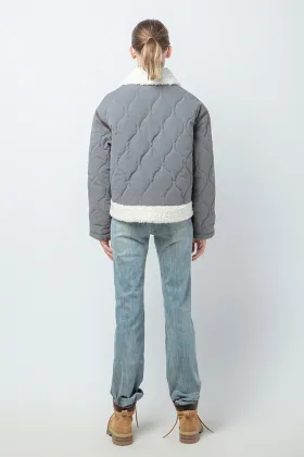Grey Quilted Short Jacket